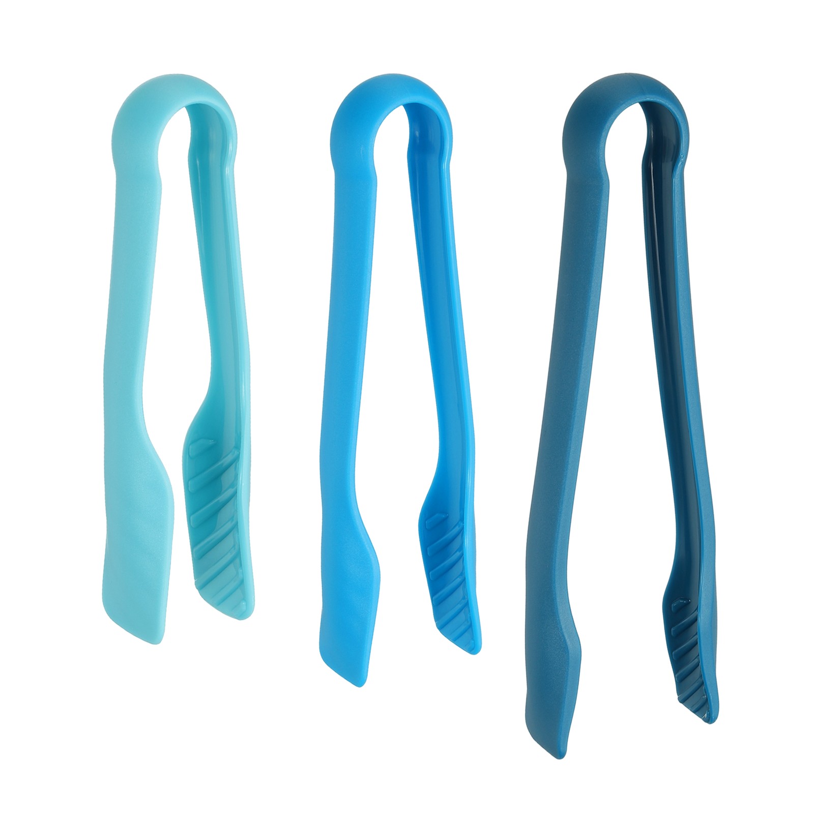 3 Pcs Plastic Serving Tongs, 6/8/10 Inch Kitchen Tongs for Cooking, Blue