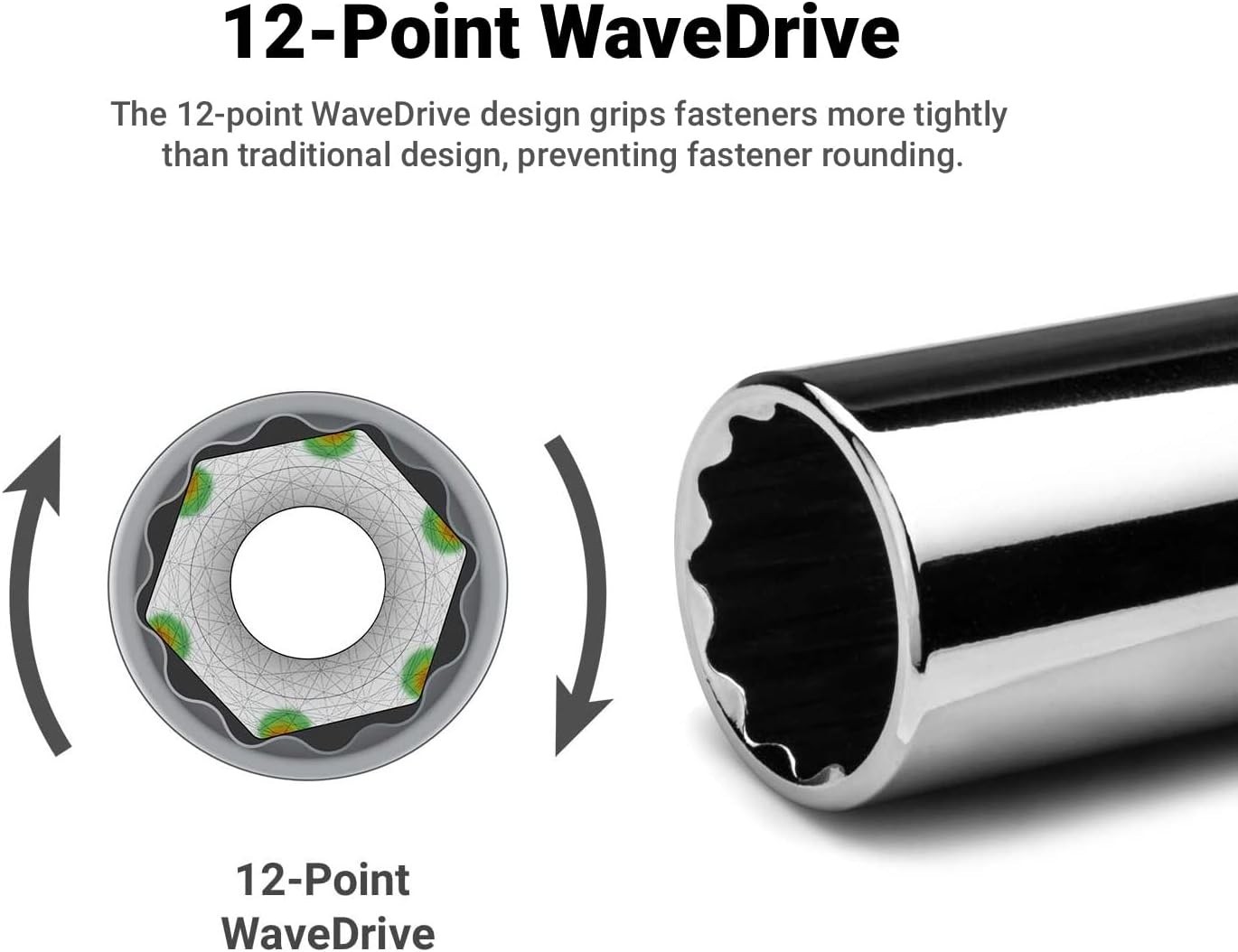 3/8 in. Shallow Socket, 1/4 in. Drive, 12-point, SAE