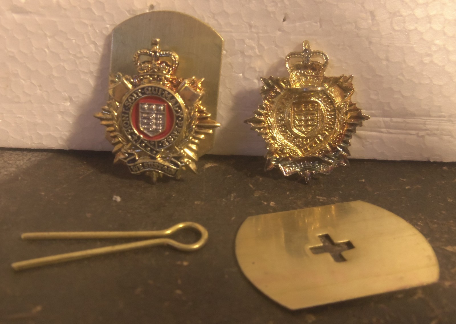 Pair of British Royal Logistic Corps Collar Badges