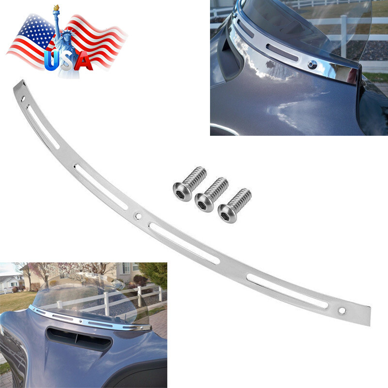 Chrome Slotted Windshield Windscreen Trim for Harley Electra Street Glide FLHX