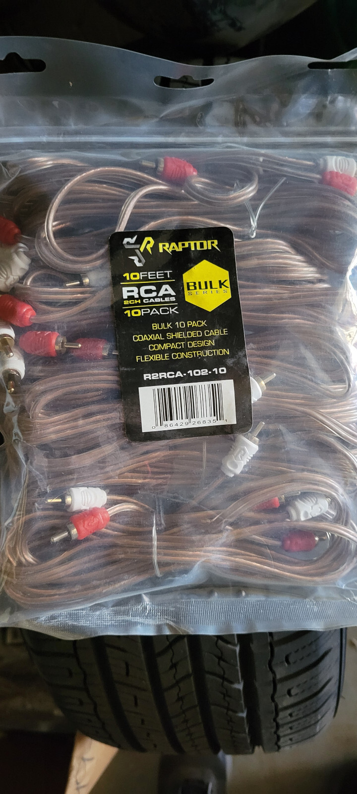 Raptor R2RCA-102 10FT  10-pack  RCA Cables Amp Wire 2 Channel