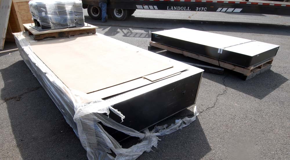 TMC hole table with 6 air legs,12'x4'-11"x18" tall, Inv 45356
