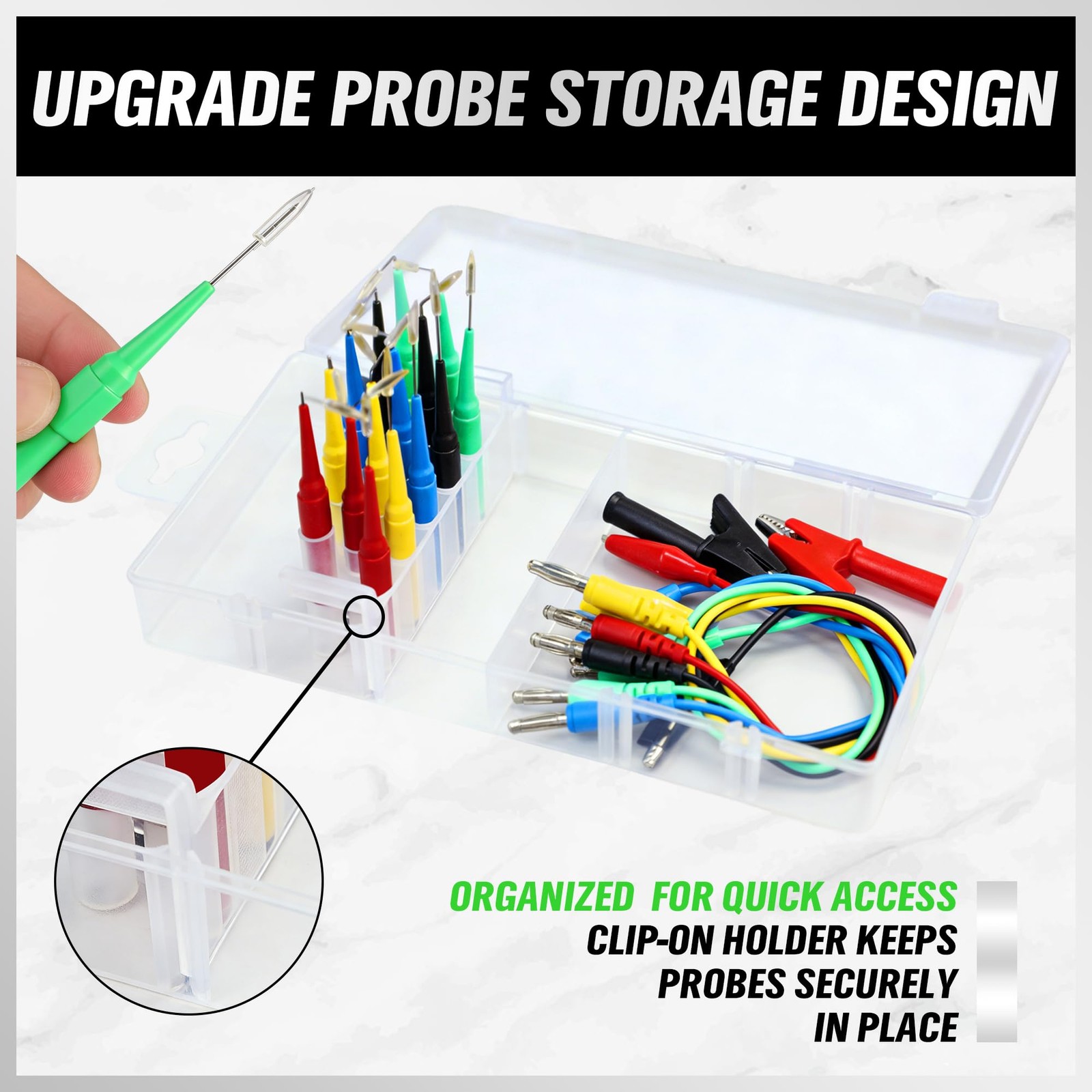 22PCS Back Probe Pin Kit, Electrical Test Probes for Multimeter & Auto