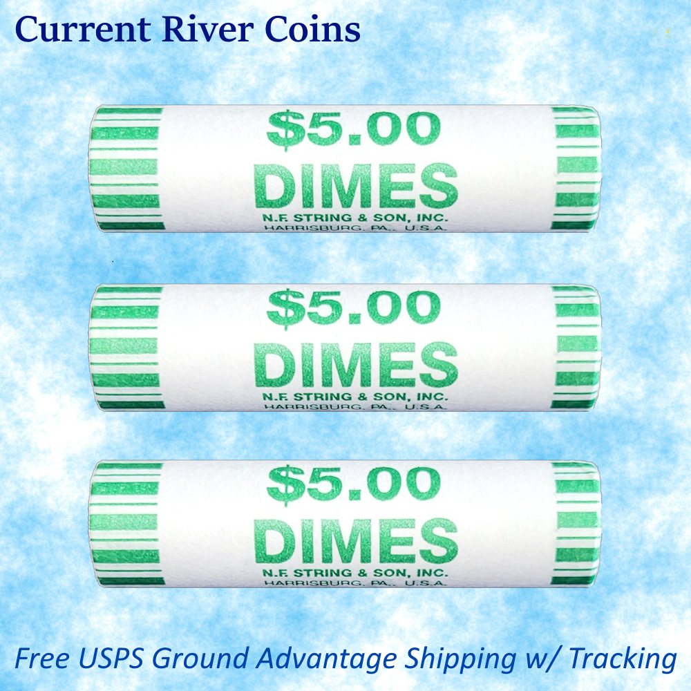 Bank Rolled Circulated Dimes. Silver, W mint mark, and Errors possible 3 ROLLS