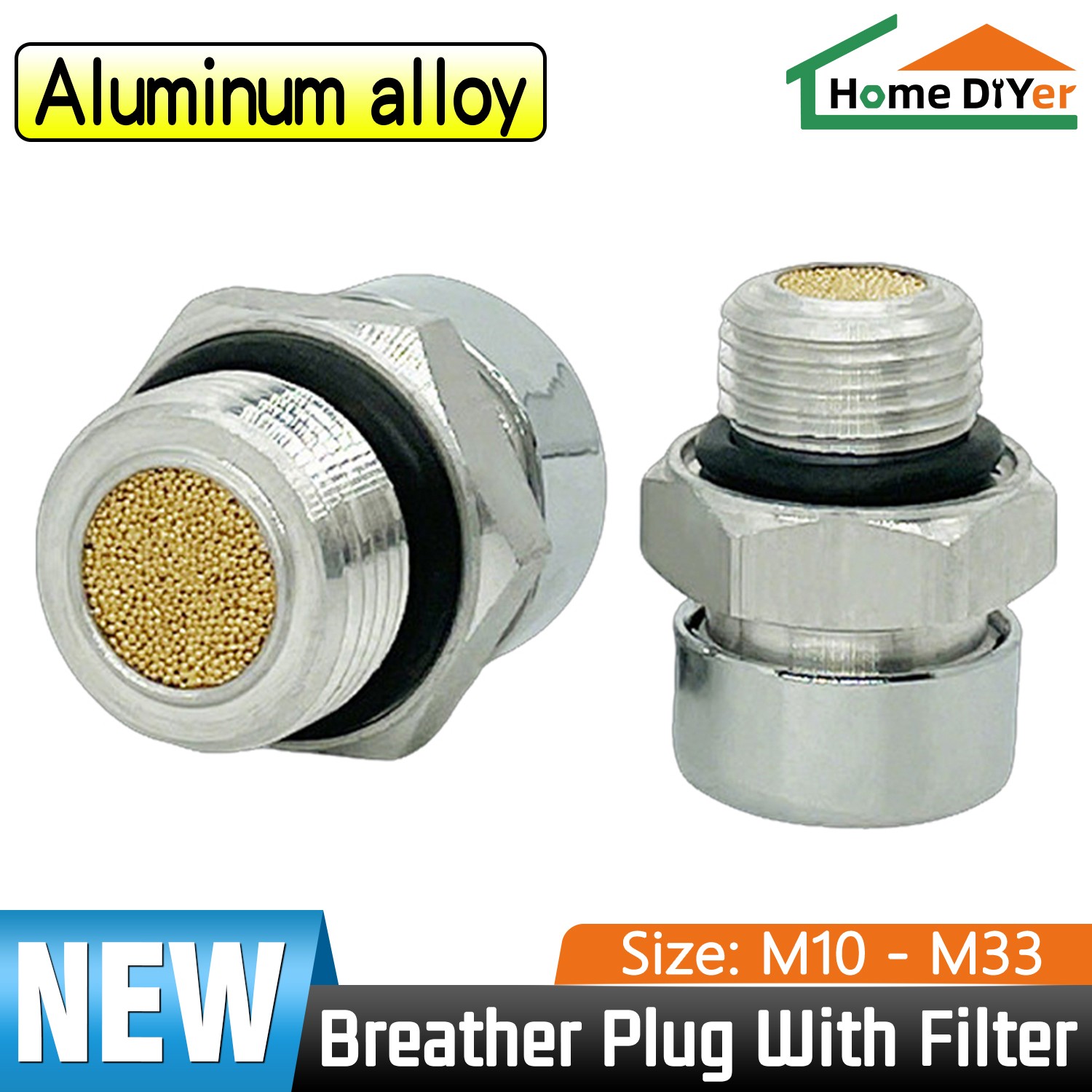 Gearbox M10/12/14/16 to M33 Aluminum Alloy Vent Plug Breather Plug With Filter