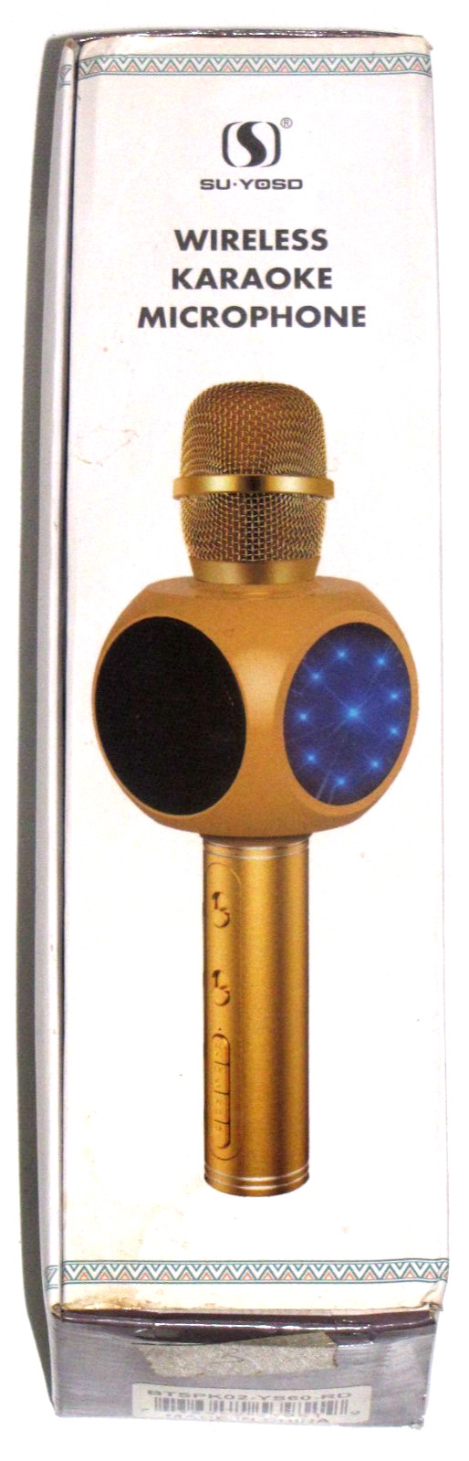 Su Yosd Karaoke Microphone Bluetooth Gold Led light Buit In Speaker Wireless DSL