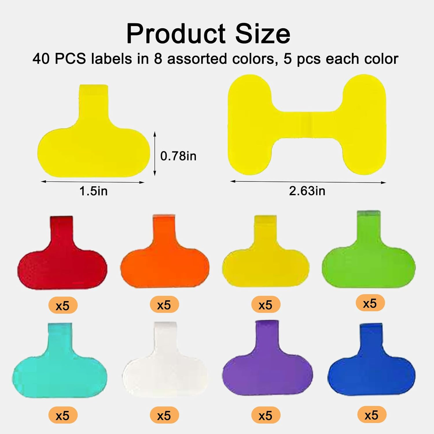 40 Pcs Multi Color Cable Labels, Oval Wire Labels for Electronics, Computer & In