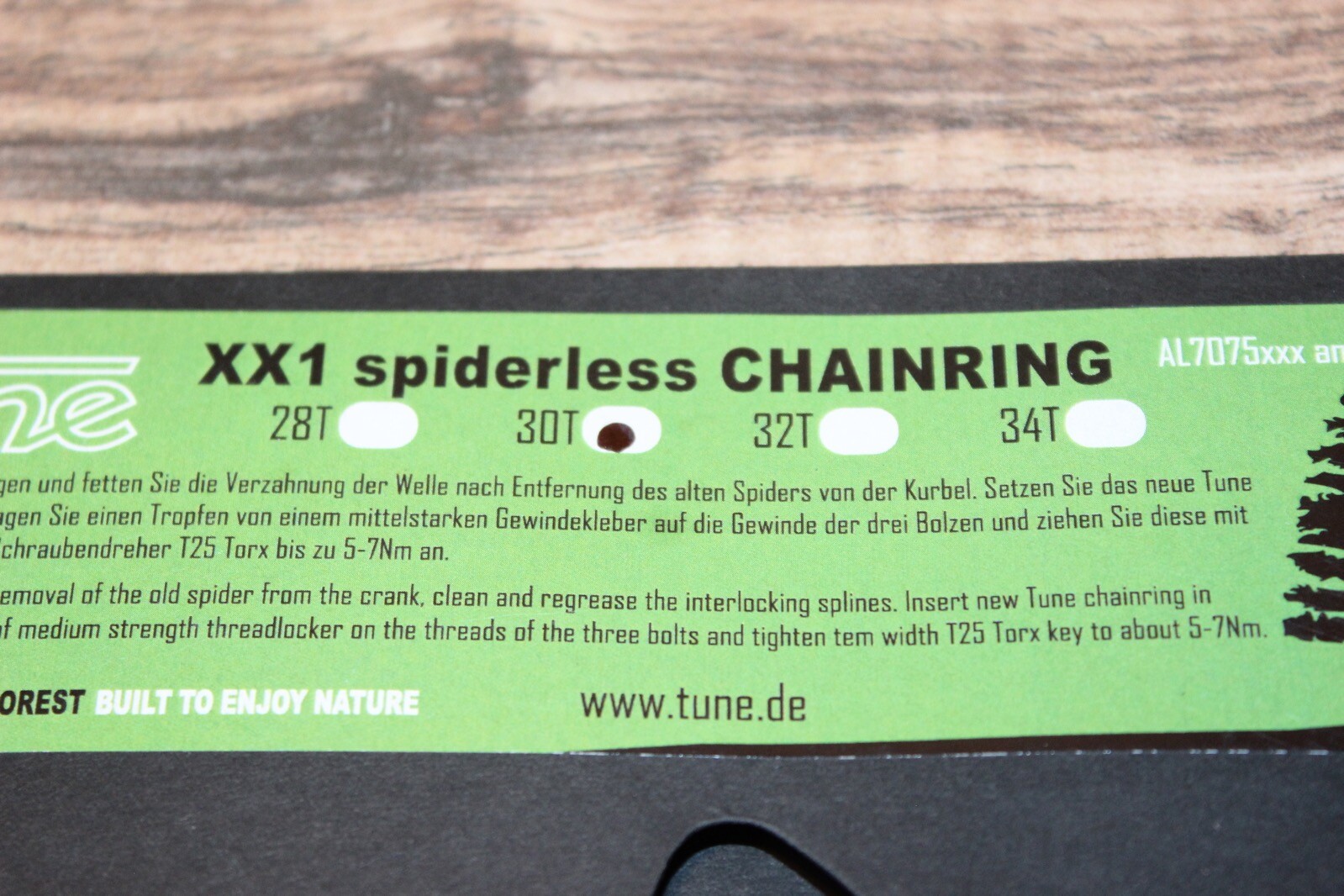 Tune XX1 Spiderless Chainring Direct Mount 30 Black