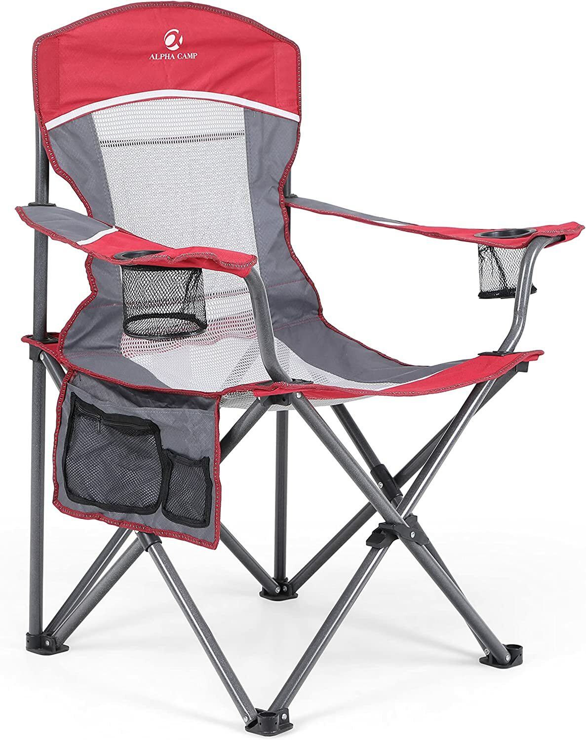 ALPHA CAMP Camping Chair Folding Chairs with Cup Holder Lightweight Heavy Duty