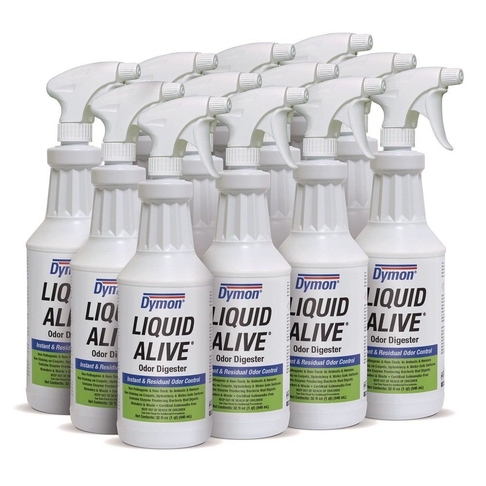Dymon 33632 LIQUID ALIVE 32 oz Bottle Odor Digester (12/CT) New