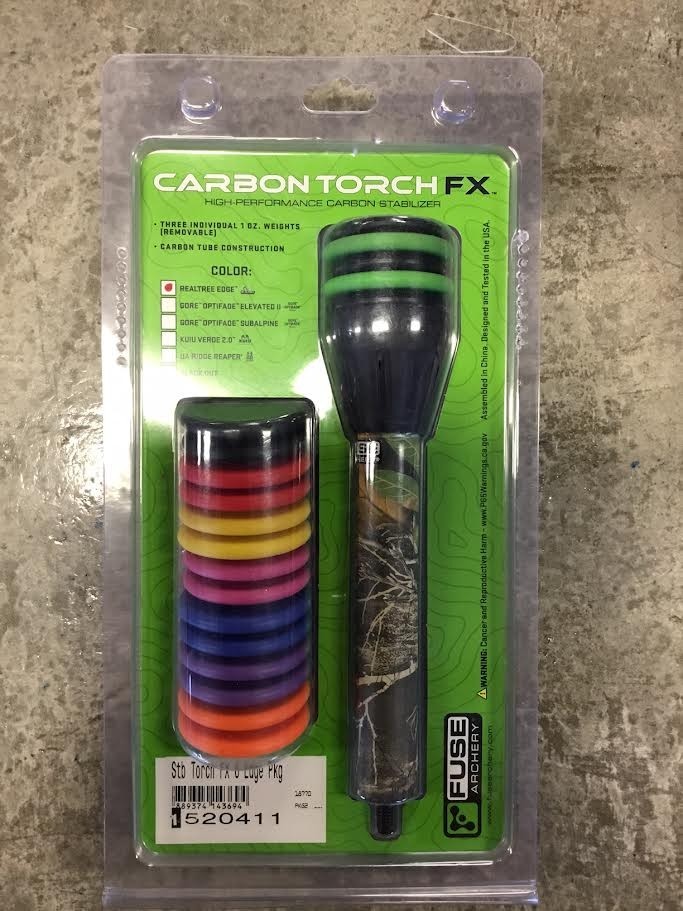 Fuse Archery Carbon Torch FX 6” Compound Bow Stabilizer Realtree Edge