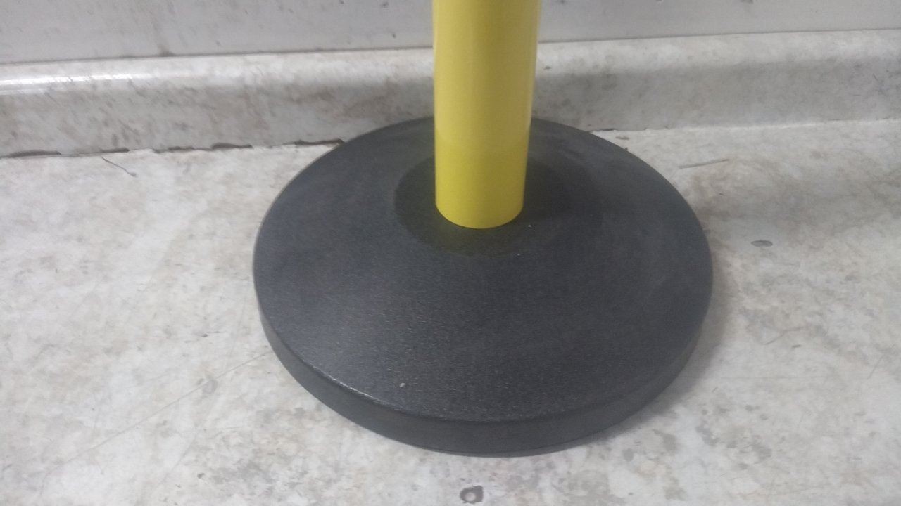 Queueway QPLUS-35-YA 40 In Post Height 10 Ft Belt L Barrier Post with Belt (BW)