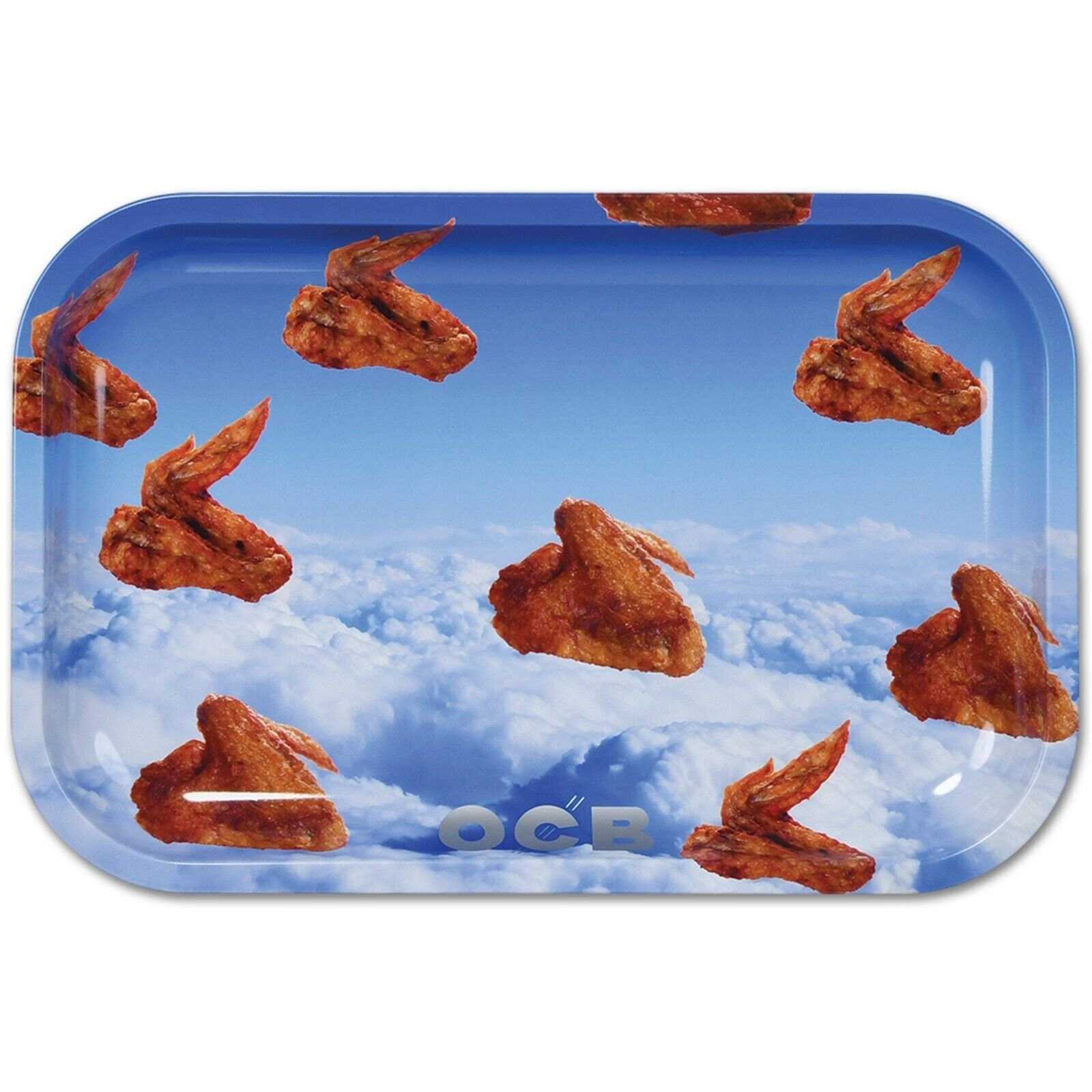 OCB Medium WINGS - Metal Rolling Tray - FLAGSHIP SERIES - 7" x 11"