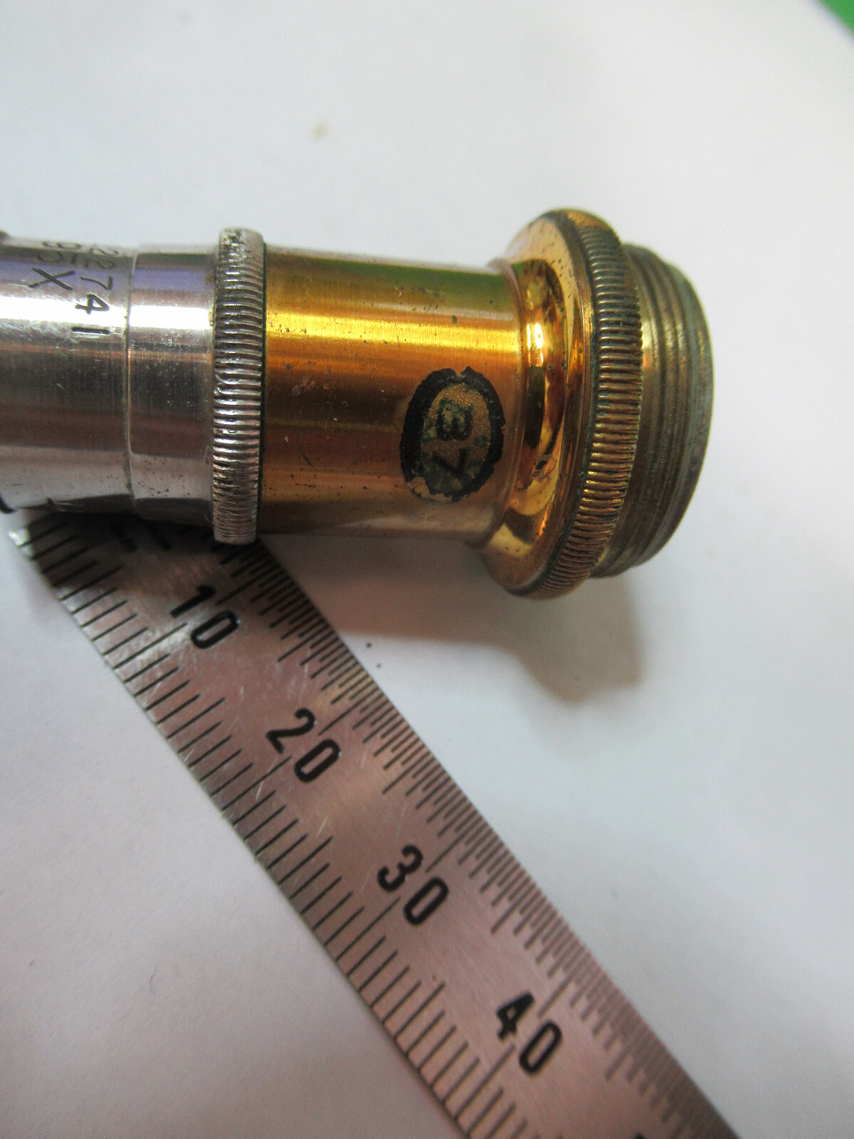 ANTIQUE BRASS SPENCER 95X LENS OBJECTIVE MICROSCOPE PART AS PICTURED &R2-A-22