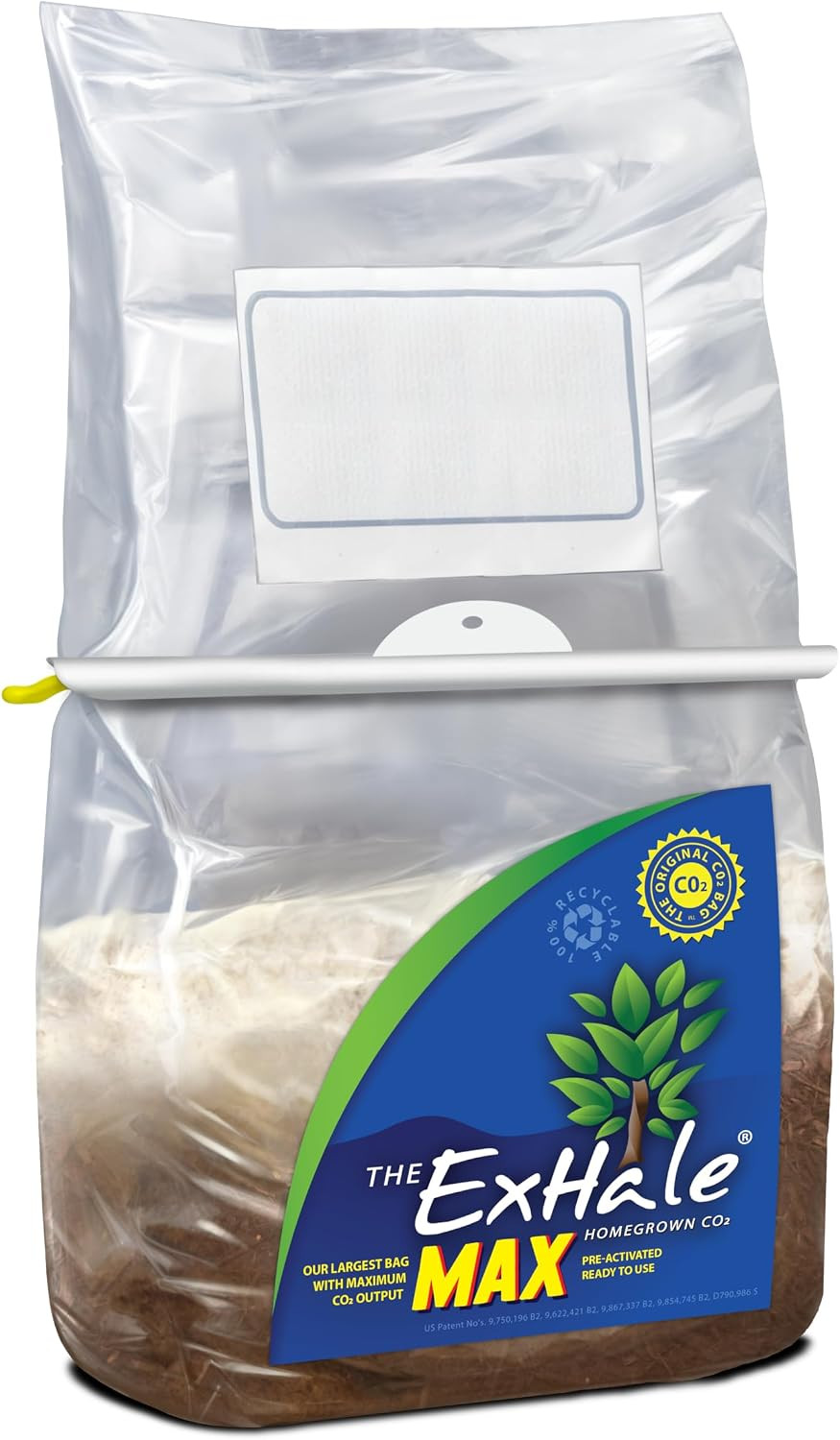 Exhale Homegrown CO2 MAX - Largest CO2 Bags for Indoor Grow Rooms & Grow Tents -
