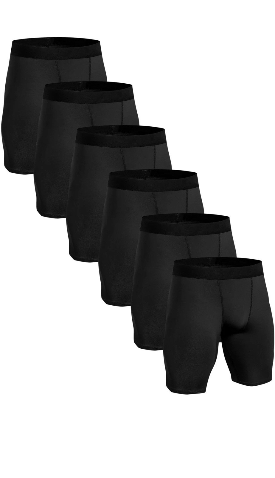 HovSiyla 6 Pack Compression Shorts Men Performance Sports Workout Shorts NEW!
