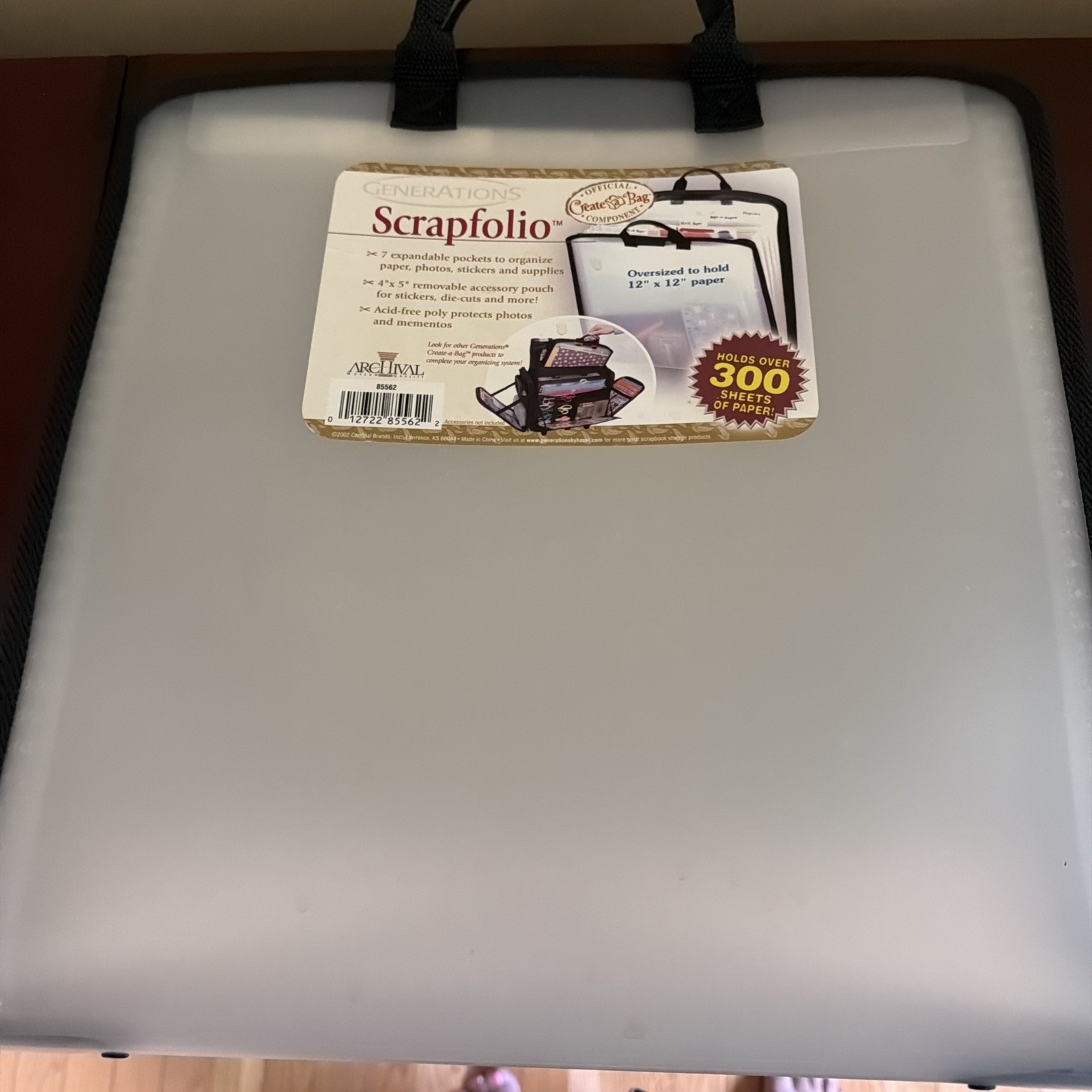 Generations Scrapfolio Scrapbook Paper Organizer 7 Pockets Hold 300 12X12 Sheets