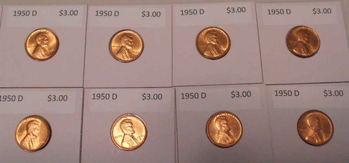 1950 D Lincoln Cent, Brilliant Uncirculated, Red