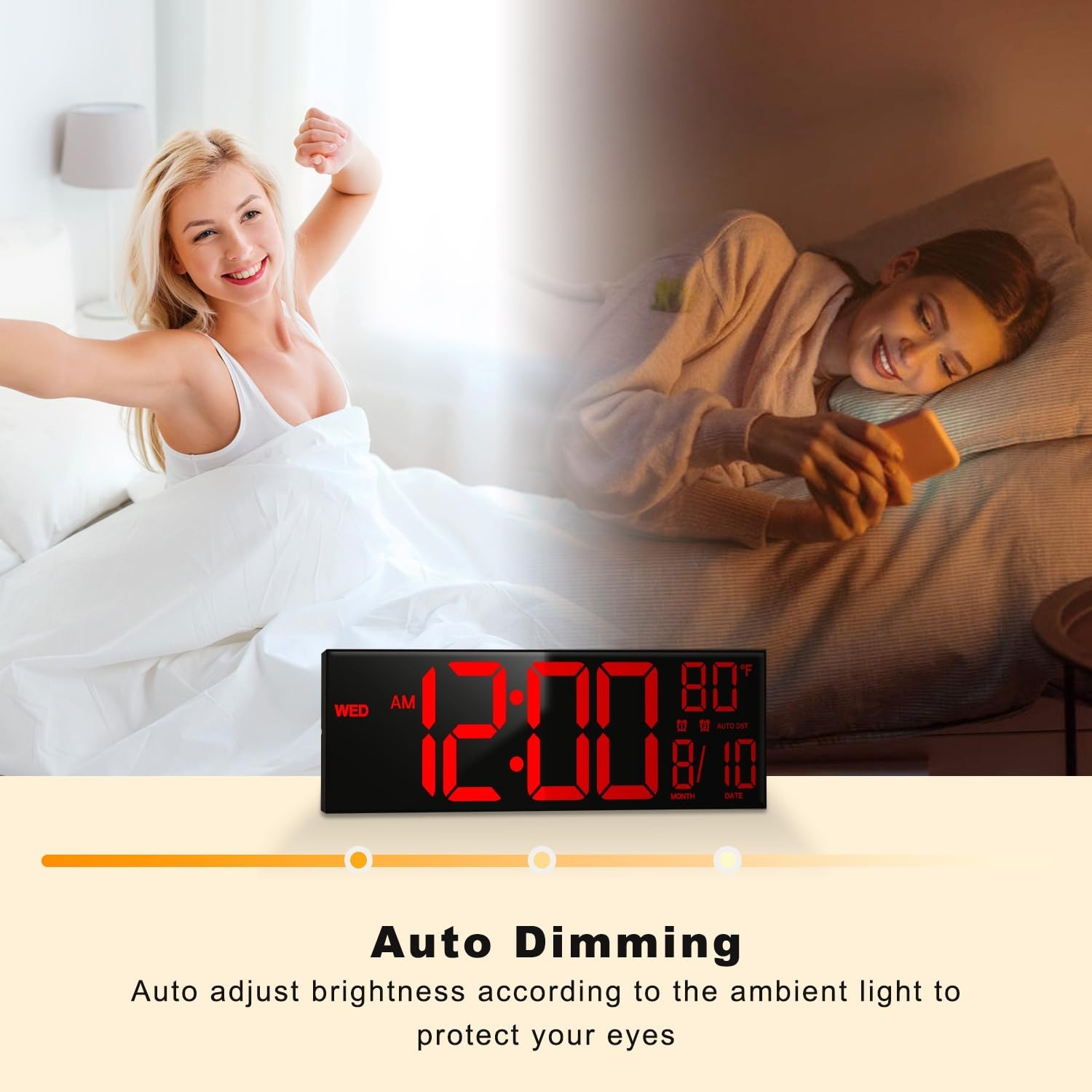 JALL 16" Large Digital Wall Mount Clock, Count Down Timer, Alarm, Big LED, DS...