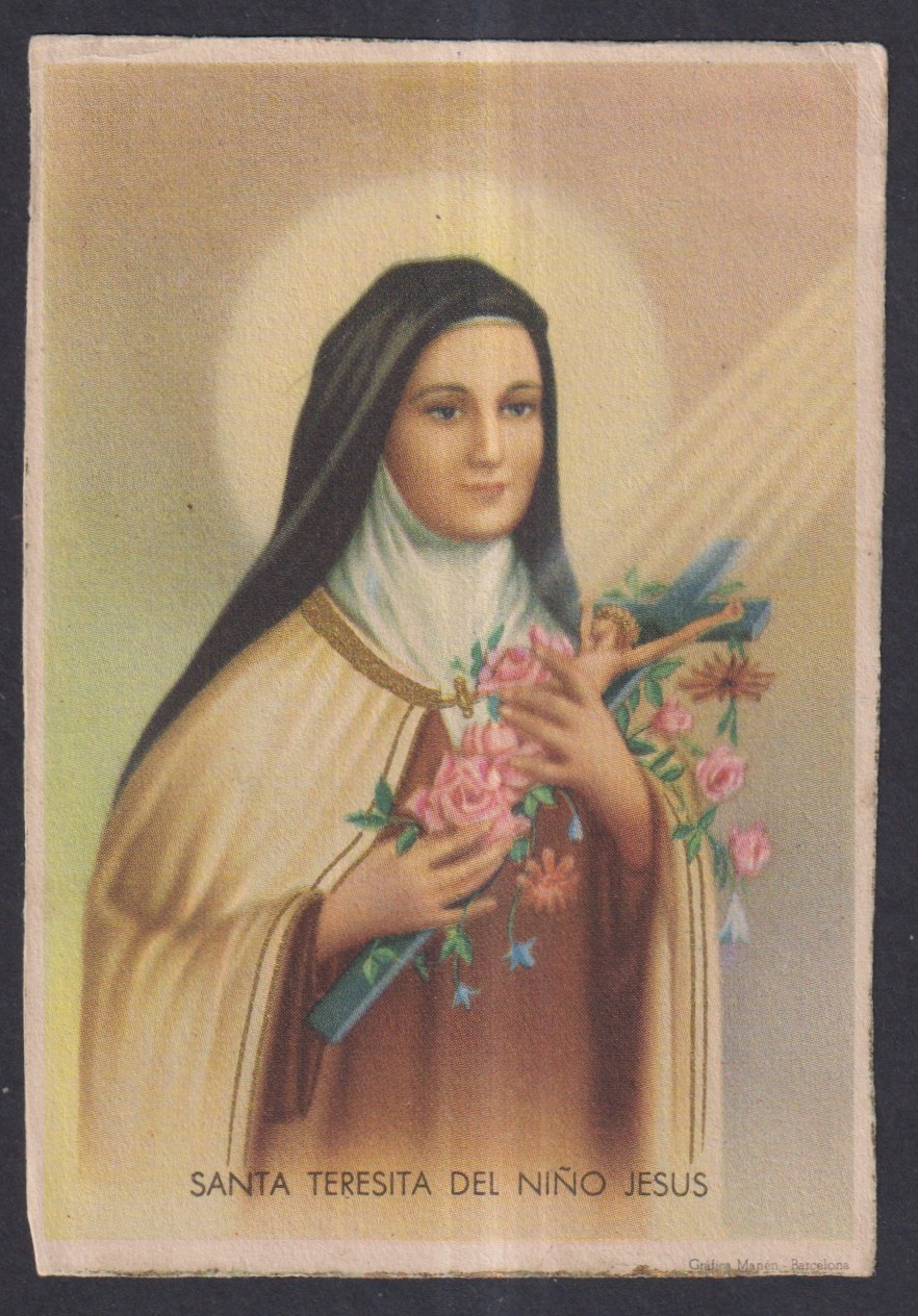 Holy card antique de Santa Teresita santino image pieuses estampa