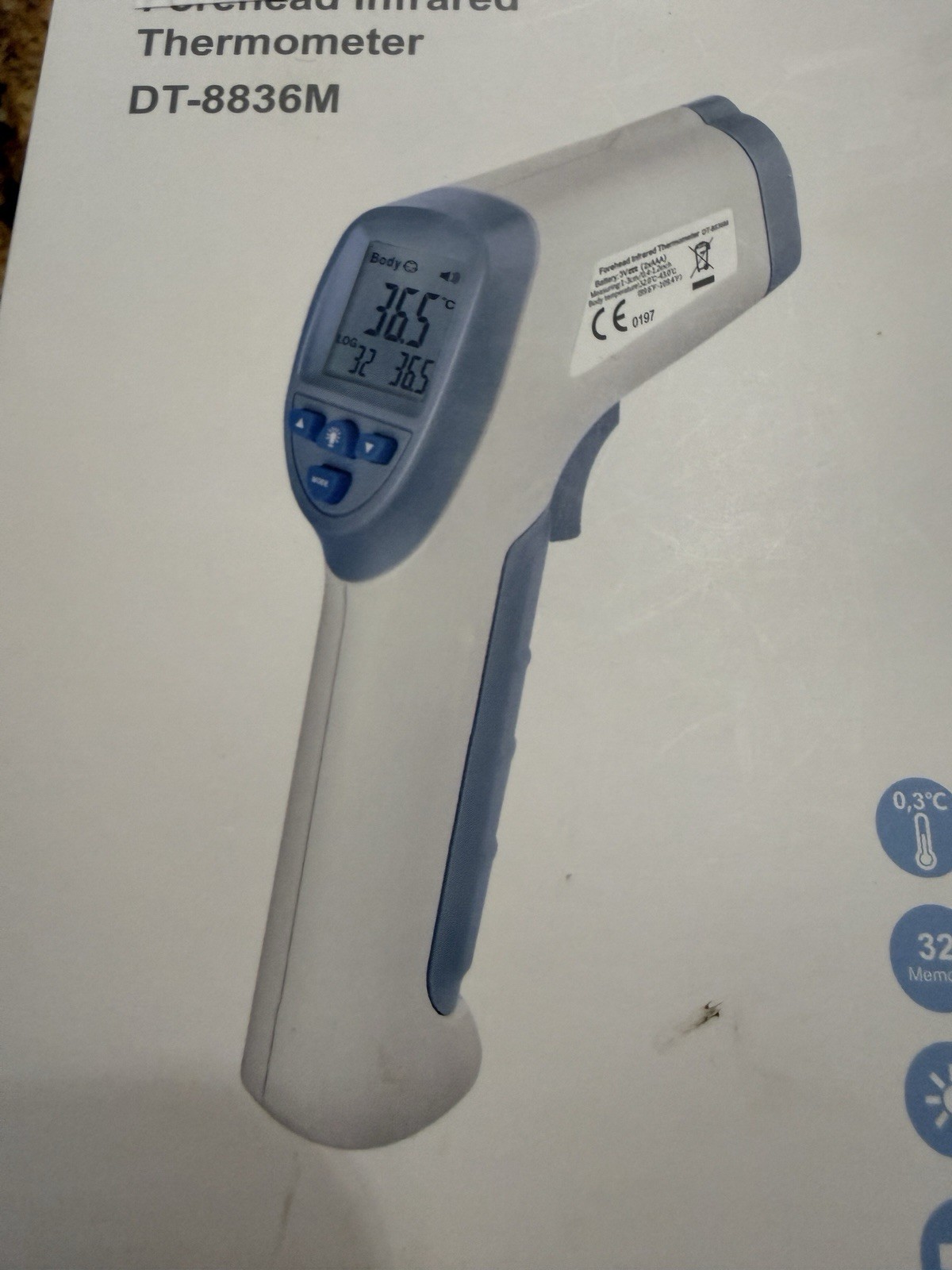 Non-Contact Forehead Thermometer Infrared DT-8836M By icalibeur, Accuracy 0.3C