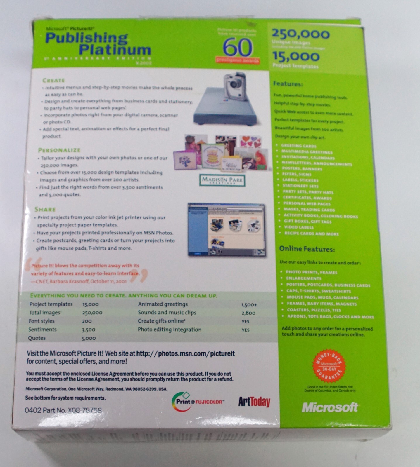 Microsoft Picture It! Publishing Platinum Edition Picture It PC CD Missing Discs