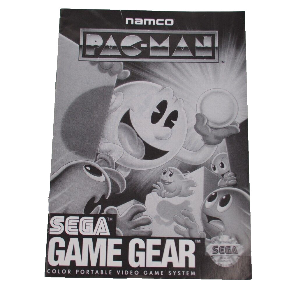 Sega Game Gear Pac Man Pacman Instruction Manual Booklet OEM Very Good Condition