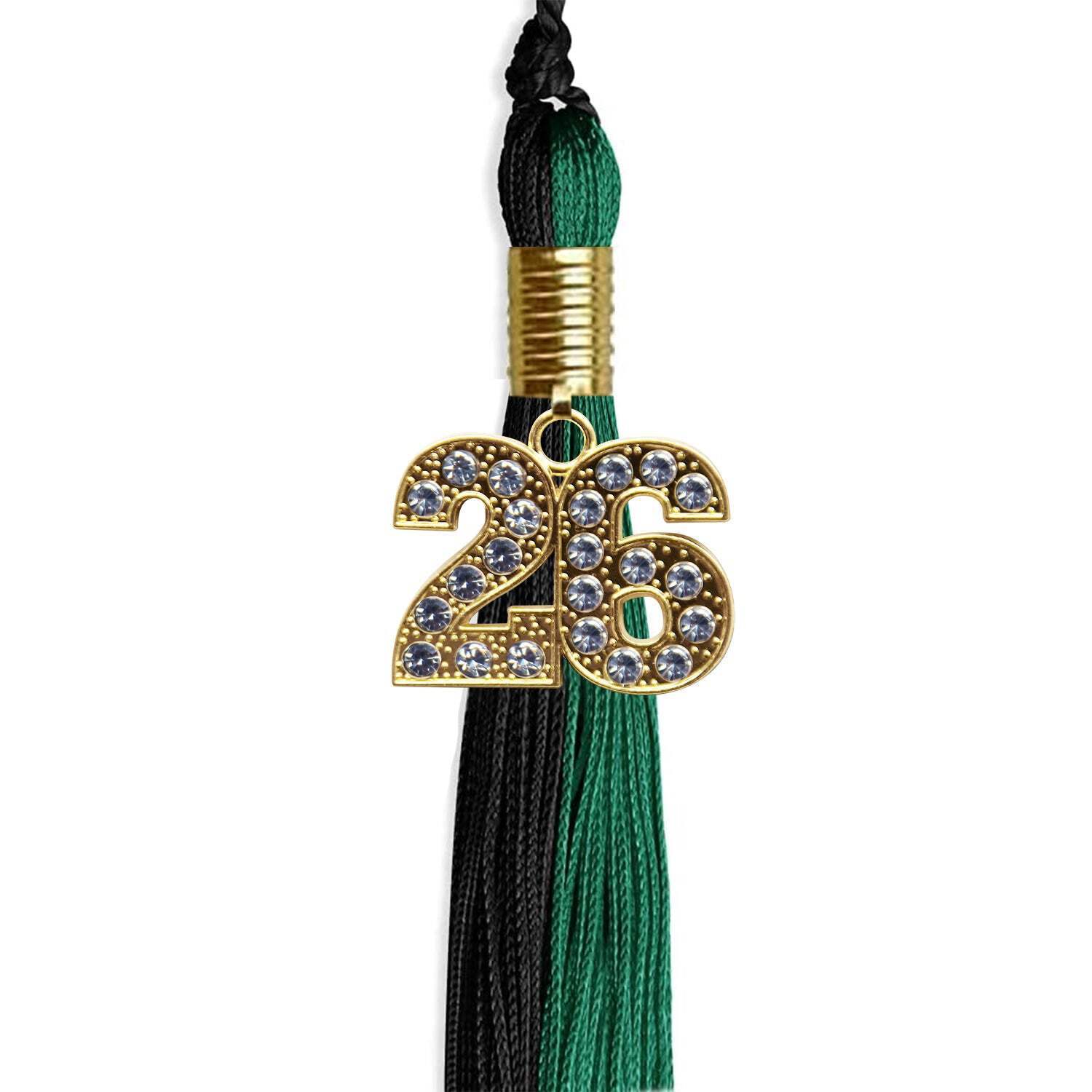 Endea Graduation Emerald Green/Black Tassel With Gold Date Drop