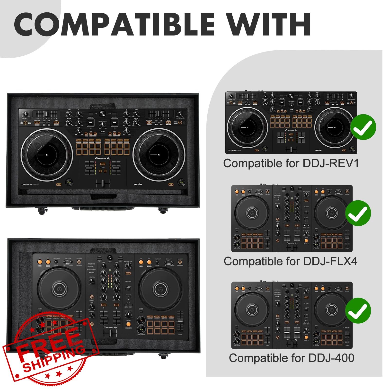 YDEPLVEO DJ Controller Hard Case DDJ-FLX4/400