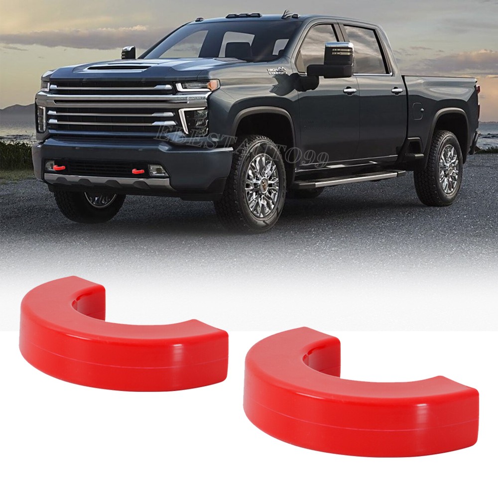 Pair Front Tow Hooks Covers for 2007-2024 Chevy Silverado 1500 Hitch Cover Red