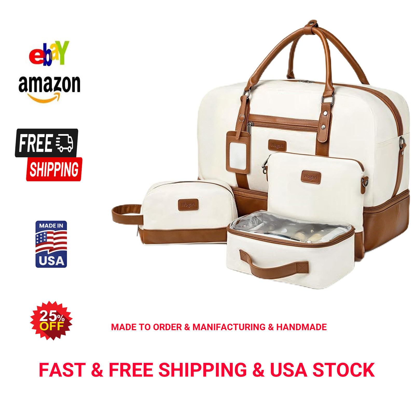 Weekender Travel Duffel Bag for Women Men Large Waterproof Carry-on Tote with