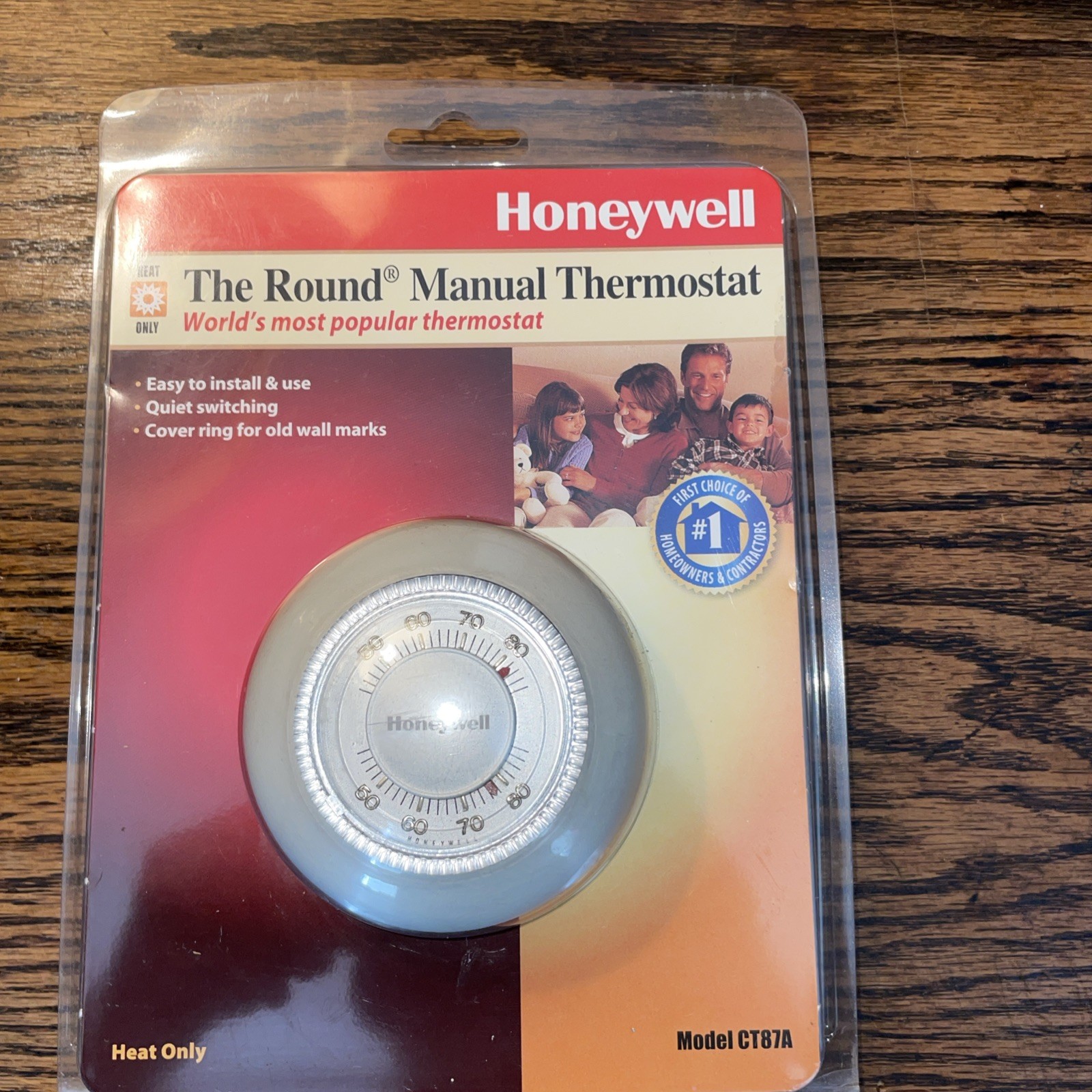 Vintage Honeywell Round CT87A 4447 Analog Heating Thermostat