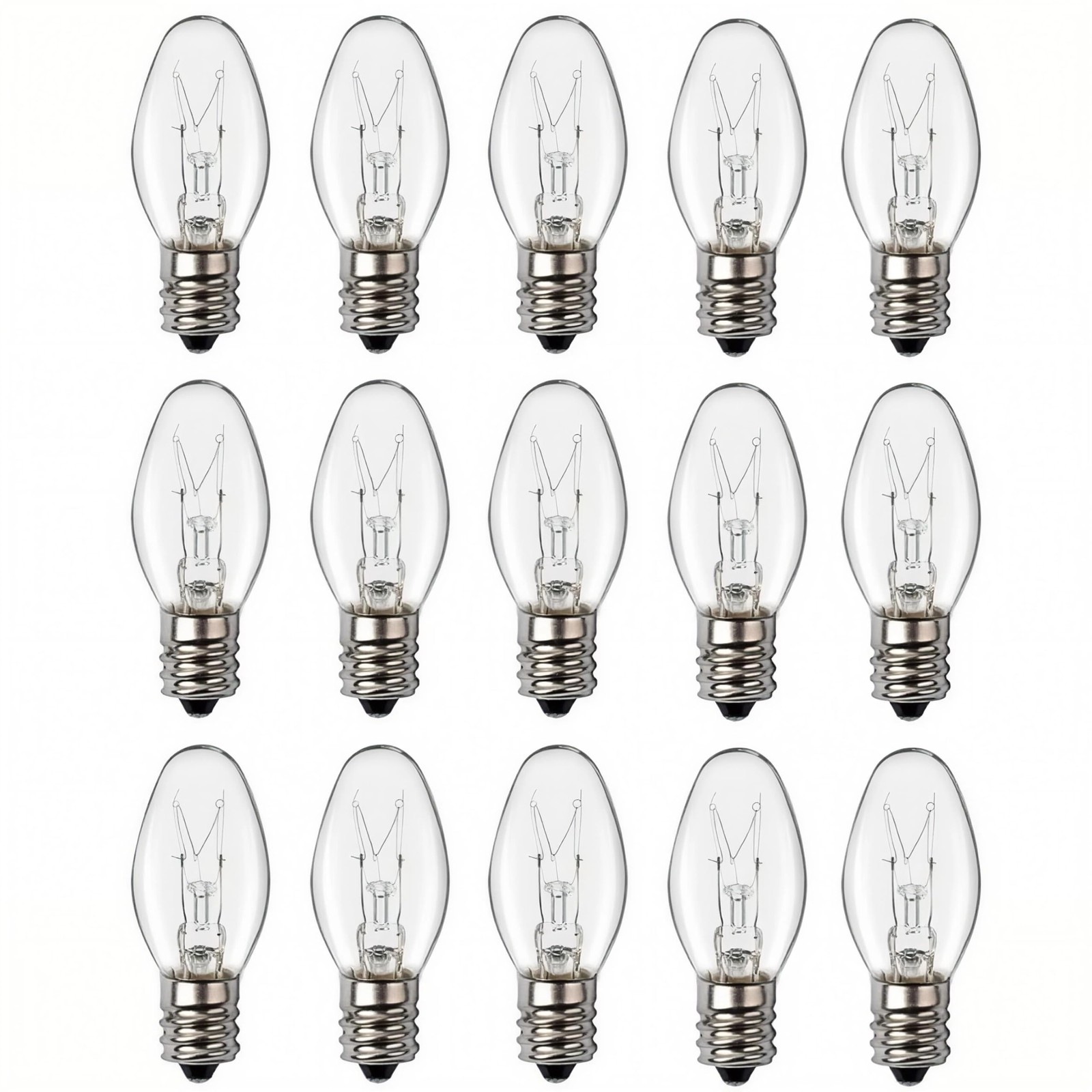 LinMiFo 24 Pack C7 Night Light Bulbs, 15 Watt 15 Watts, Clear