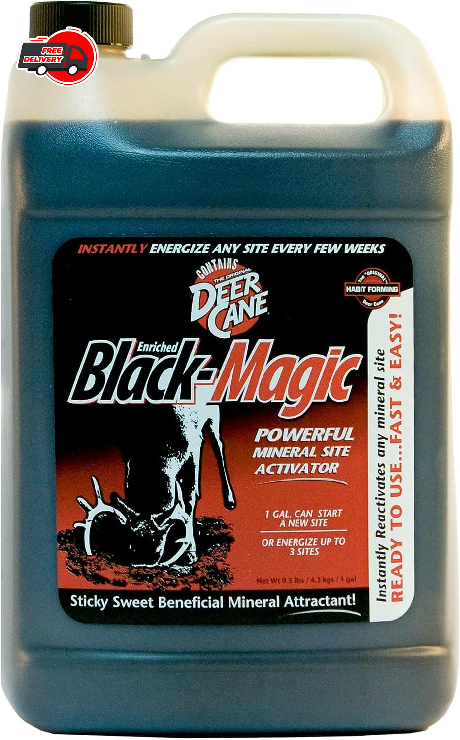 Deer Cane Black Magic Liquid Mineral Deer Attractant - Fast & Easy to Use All Ye