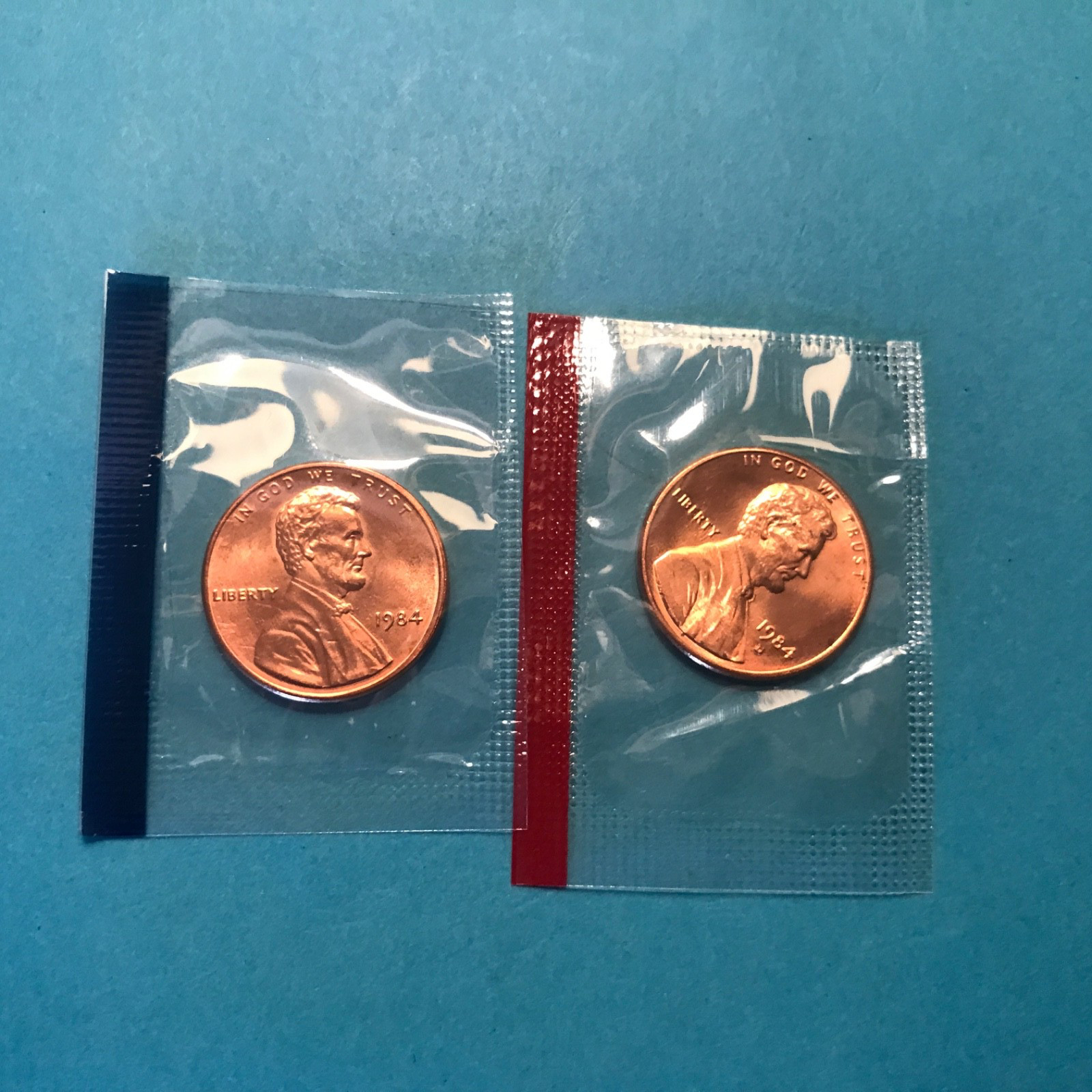 1984 P&D Lincoln Cent Unc in Mint Cello   FREE SHIP