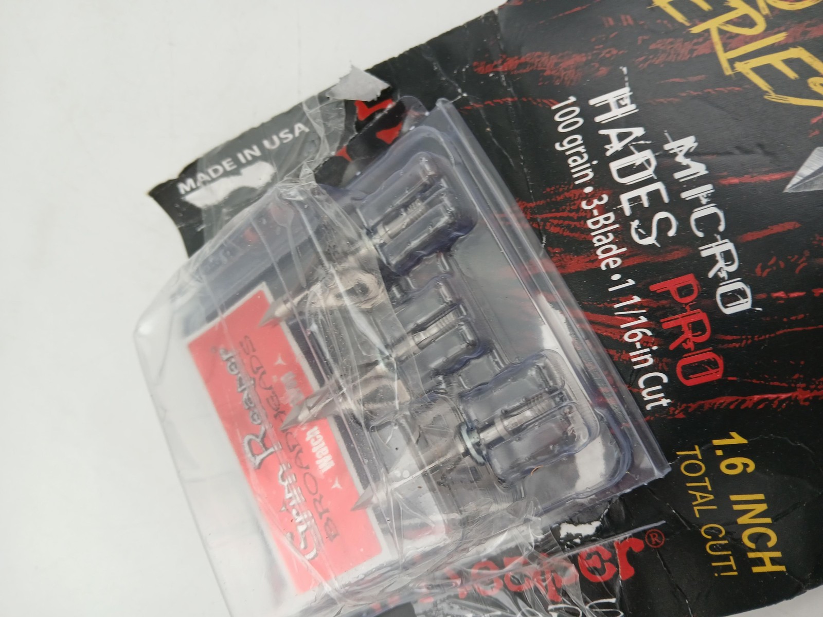 Grim Reaper Broadheads Micro Hades Pro 100 Grain 3 Blade Fixed Bow Silver