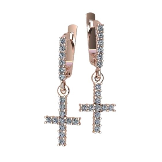 2 pairs Cross Earring Wax patterns for lost wax casting Gold Jewelry/waxes_41022