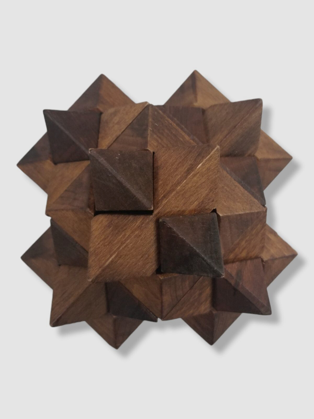 $49 Project Genius The Madison Brown Wood Puzzle Box 3D Jigsaw Brain Teaser Game