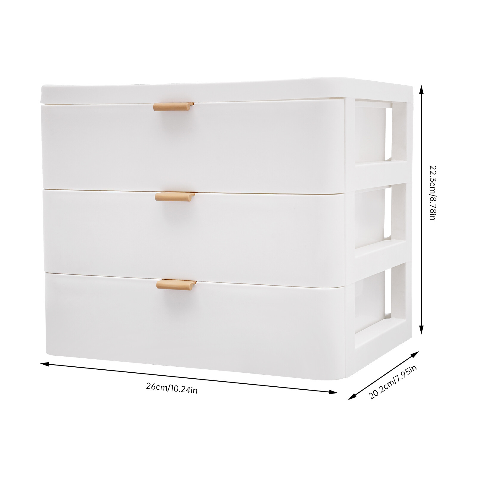 3-Layer Desktop Storage Box Jewelry Case Rings Earrings Organizer With Drawer