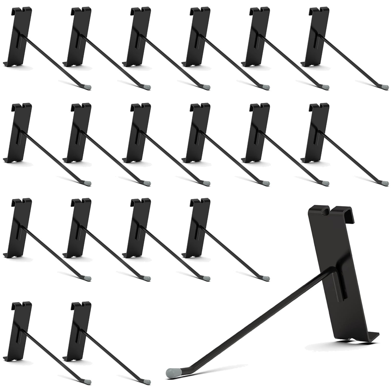 50 Pack 6" Black Gridwall Hooks | Fits 3x3 Grid Panels