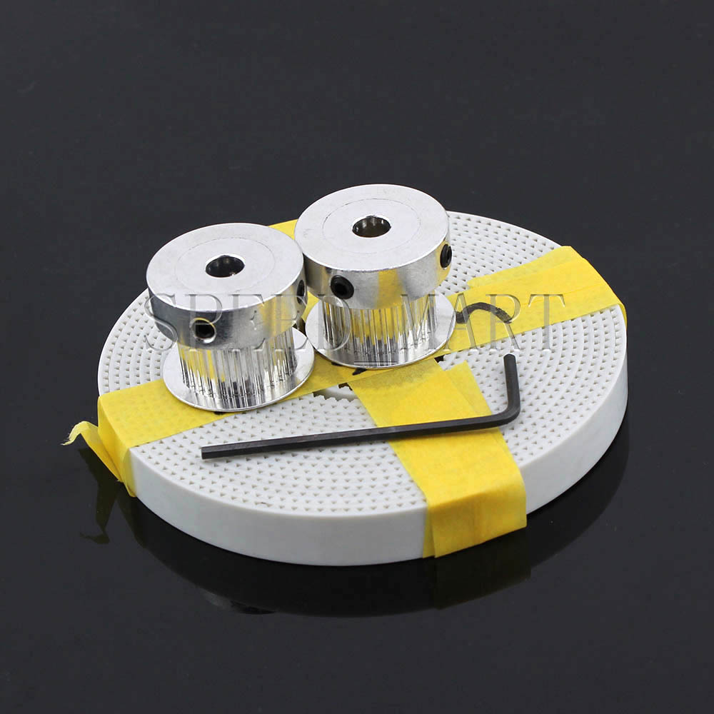 2 x MXL Type Timing Pulley 30 Teeth 6mm Bore for Stepper Motor + 2m MXL Belt