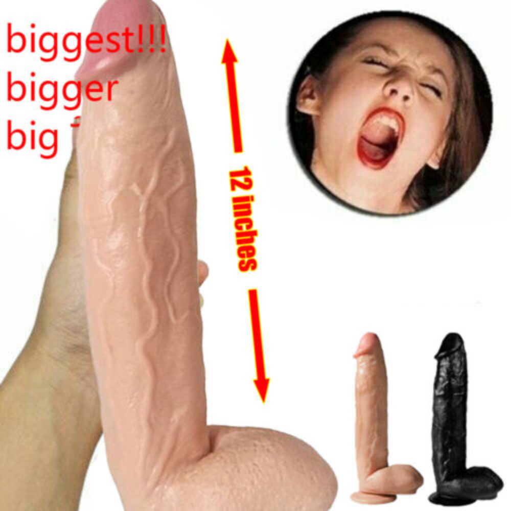 12"Huge Realistic Dildo Suction Cup Anal Vagina Sex Toy for Women G-spot Penis
