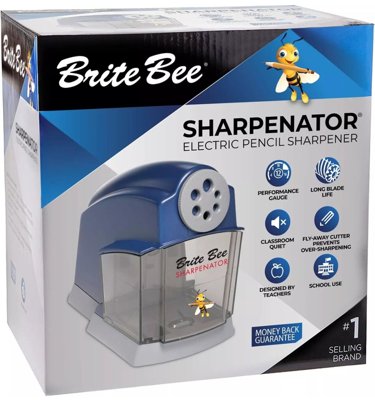Brite Bee Sharpenator Classroom Electric Pencil Sharpener Blue