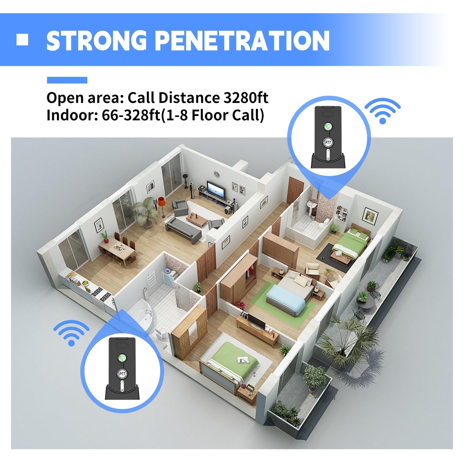 Intercoms Wireless for Home, Room to Room Intercom System with Charging Base,...