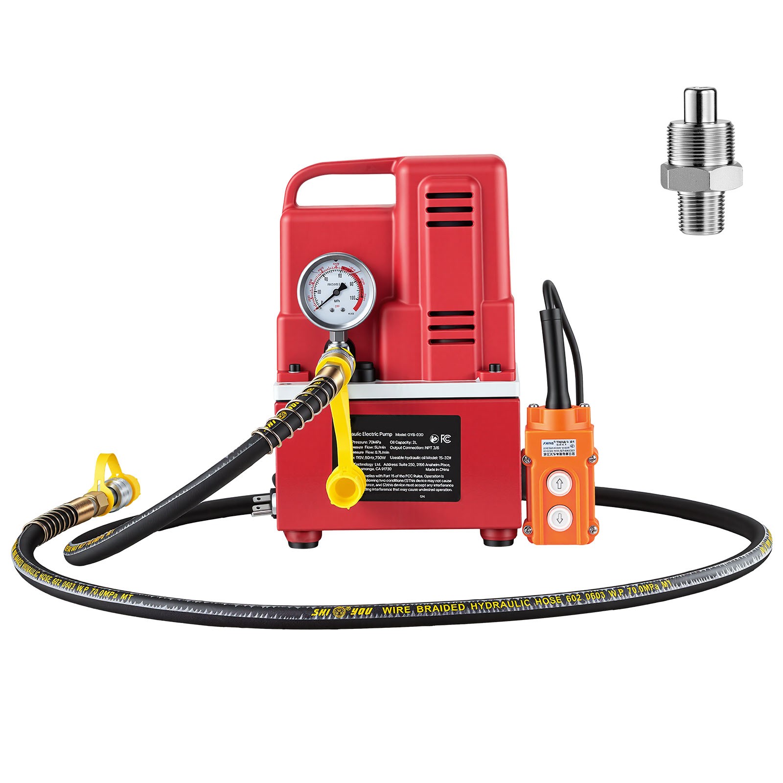 Uimoso Electric Hydraulic Pump 750W 10000 PSI Single Acting with Solenoid Valve