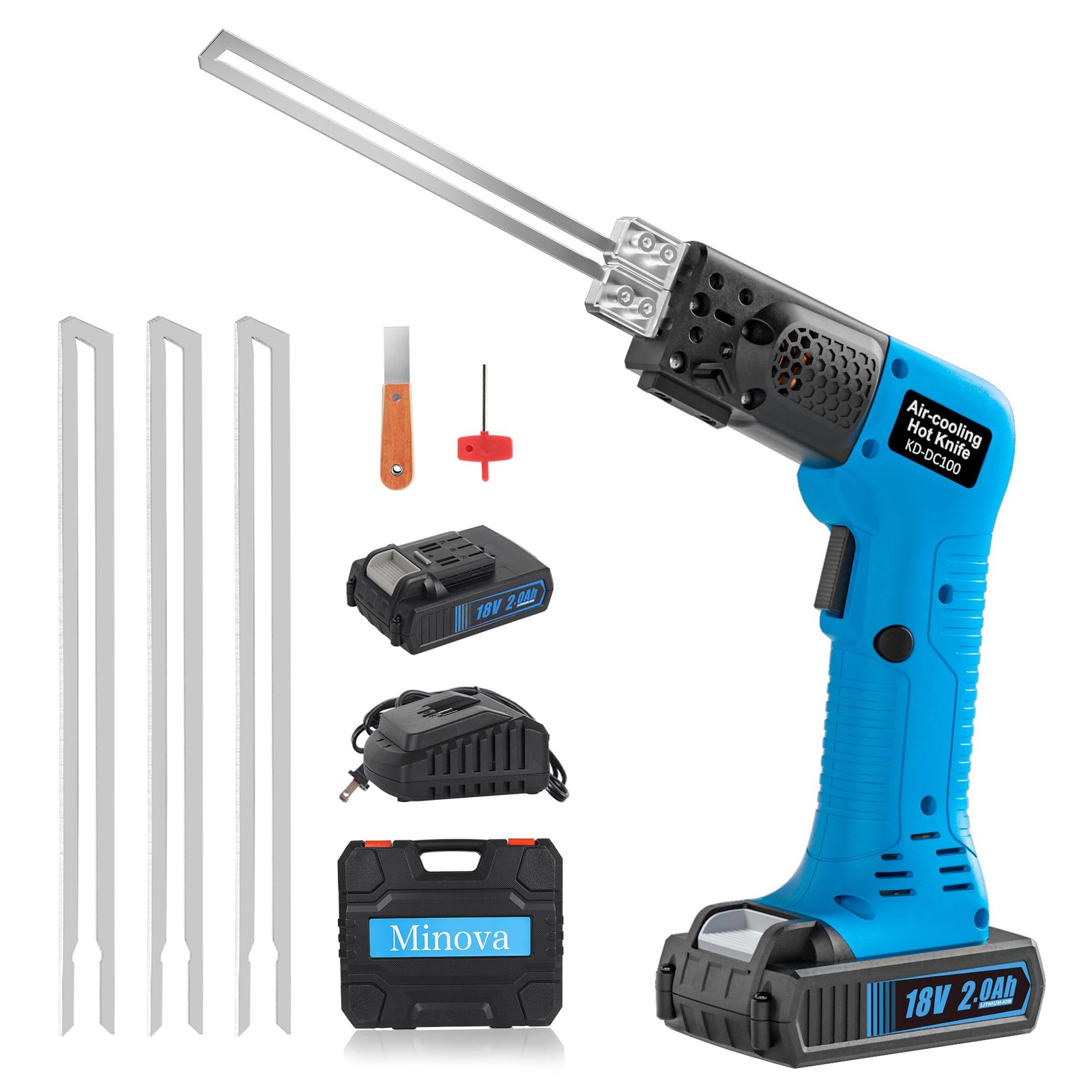 Cordless Air Cooling Pro Electric Hot Knife, 6 inch 3 Blades Foam Cutter Cutt...