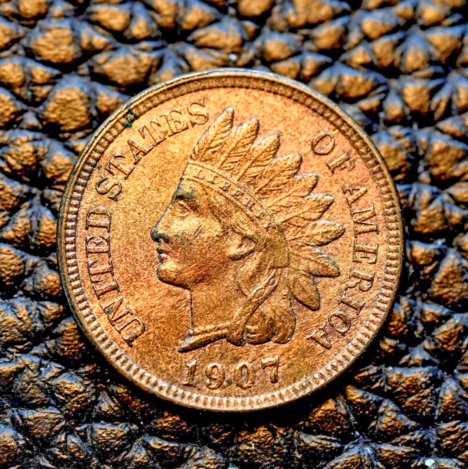 (ITM-5474) 1907 Indian Cent ~ AU+ Condition ~ COMBINED SHIPPING!