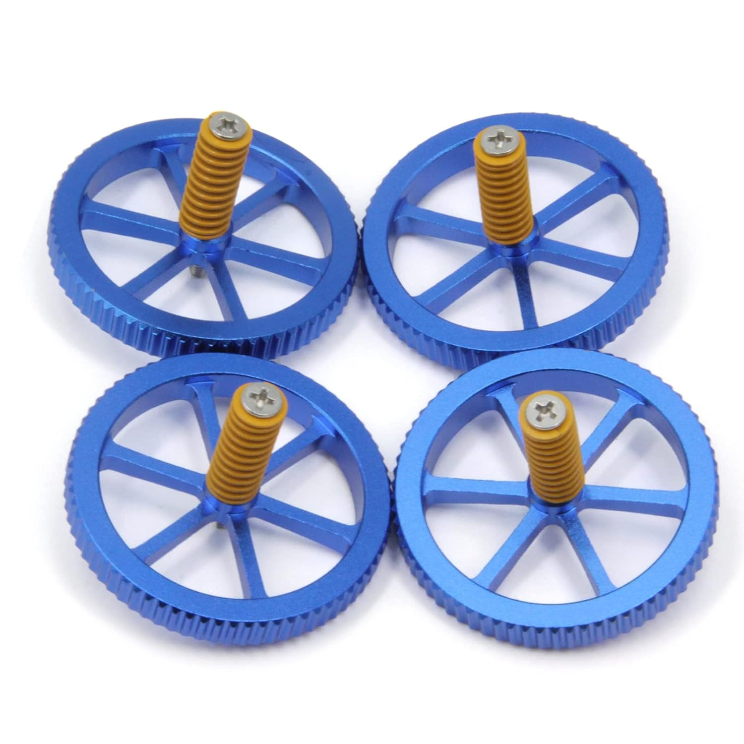 Upgraded Blue Aluminum Hand Twist Knobs Leveling Nuts Wheels Diameter 60Mm+Hot B