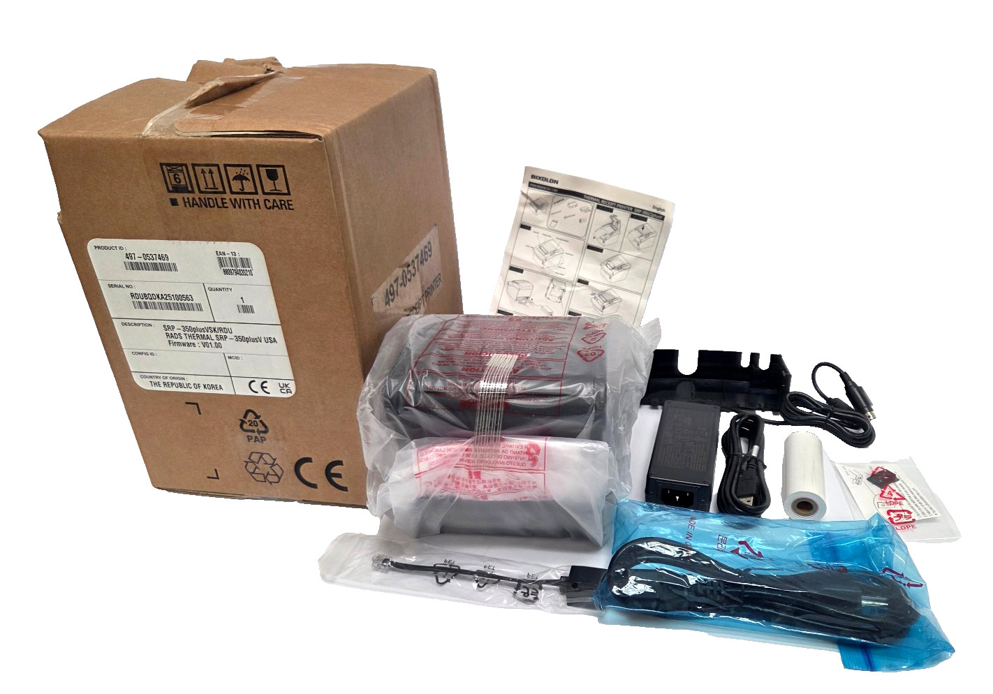 New B-Stock Bixolon SRP-350plusV 3" Thermal Receipt Printer, VSK/RDU/NCR, V01.00