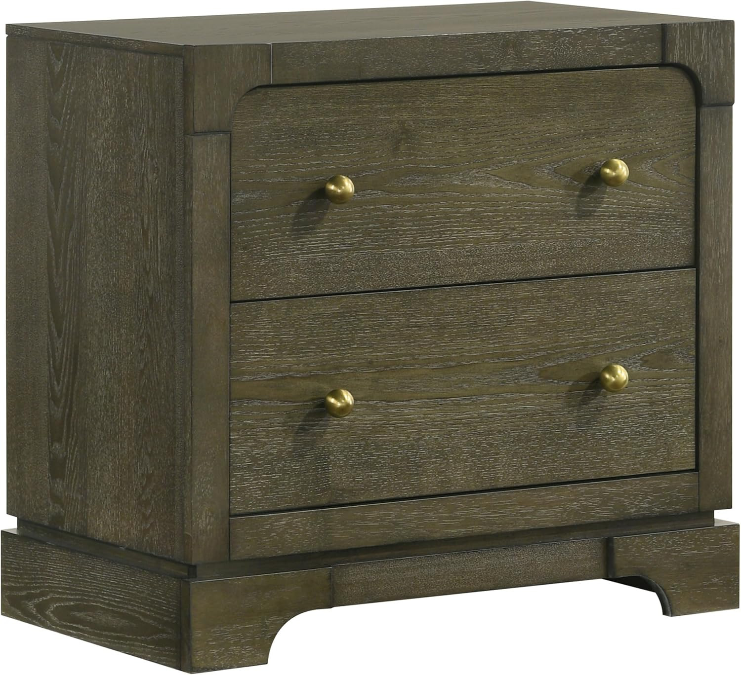 Home Furnishings Gran Park Modern Classic Wood 2-Drawer Bedroom Nightstand Bedsi